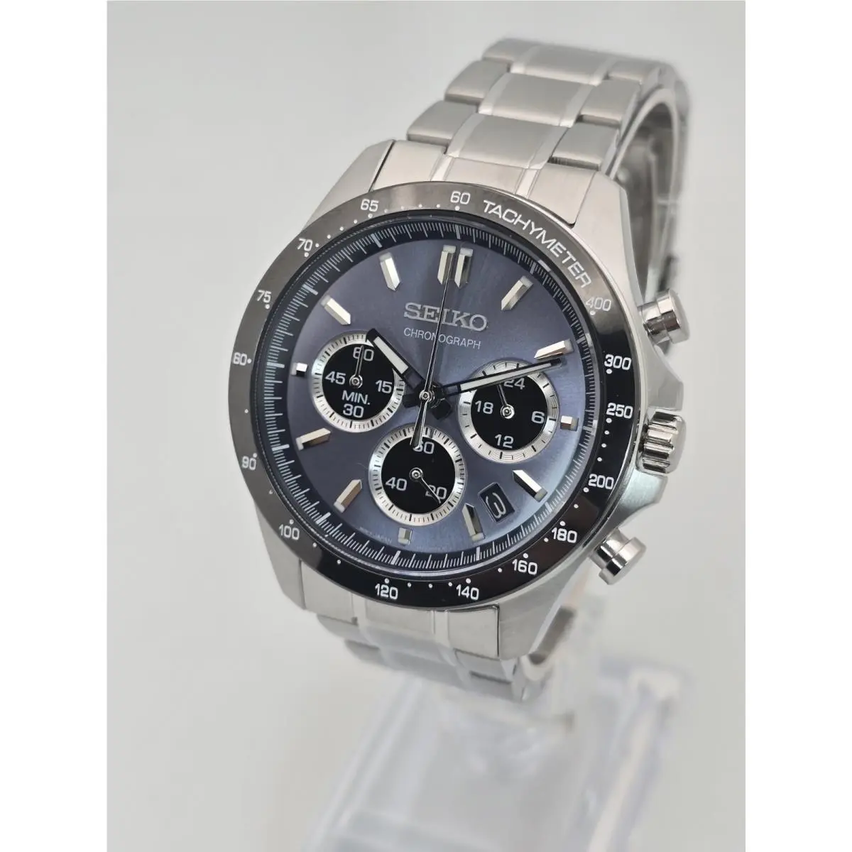 Seiko Spirit SBTR027 Chronograph Blue Dial Stainless Steel Men`s Watch