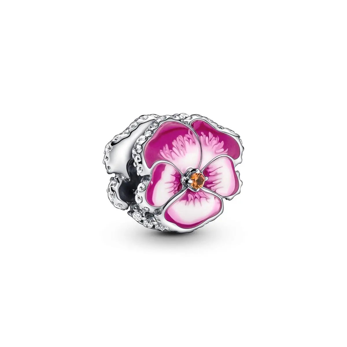 Moments Pink Pansy Flower Charm 790777C01 by Pandora