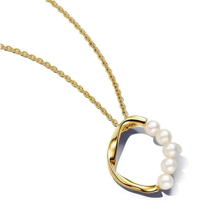Pandora Organically Shaped Circle Treated Freshwater Cultured Pearls Pendant