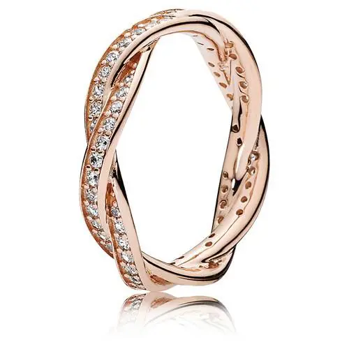 Pandora Rose Ring Twist Of Fate with Clear Cubic Zirconia 180892CZ-56
