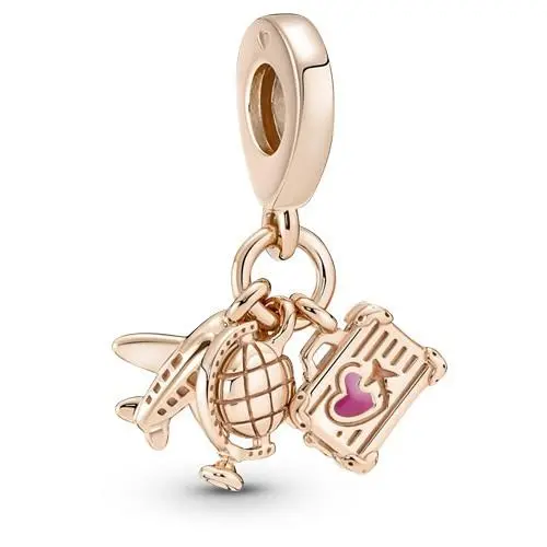 Pandora Airplane Globe Suitcase Triple Dangle Charm 789435C01