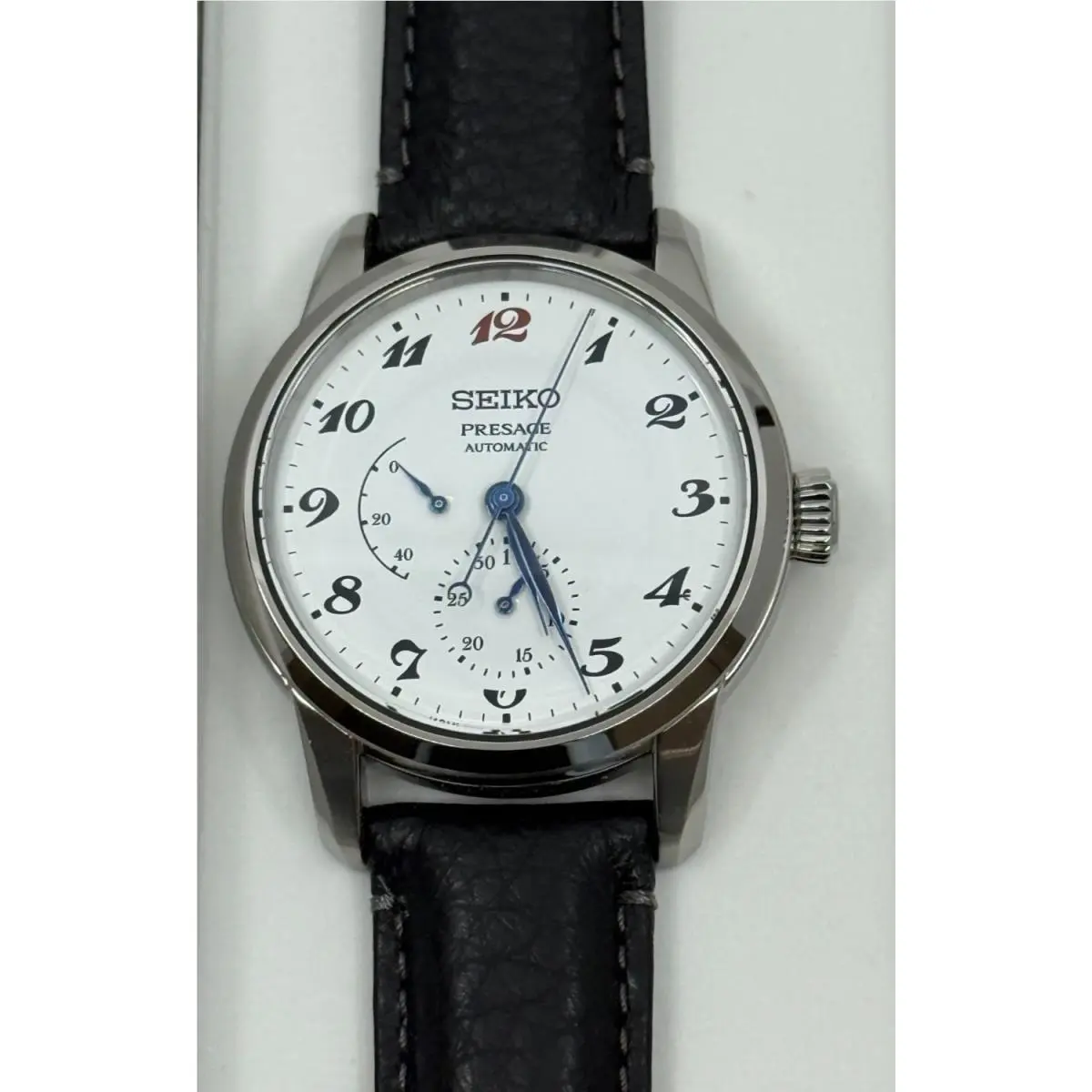 Seiko Presage Craftsmanship Series White Dial Leather Strap Watch SPB401