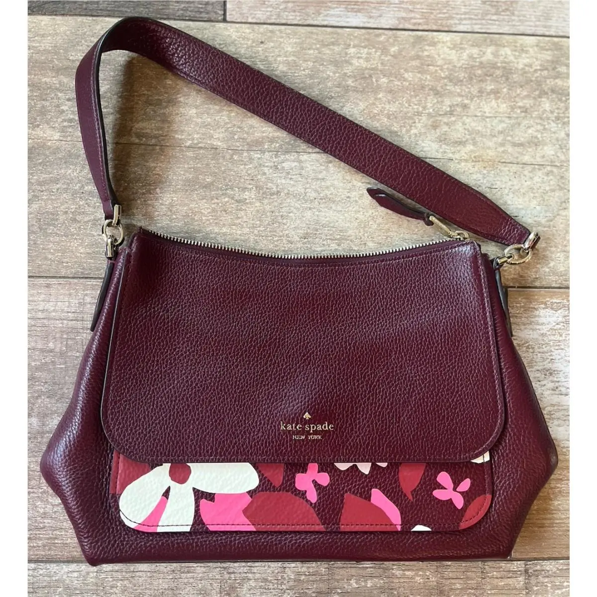 Kate Spade Melody Forest Floral Flap Shoulder Bag Color: Pink/multi