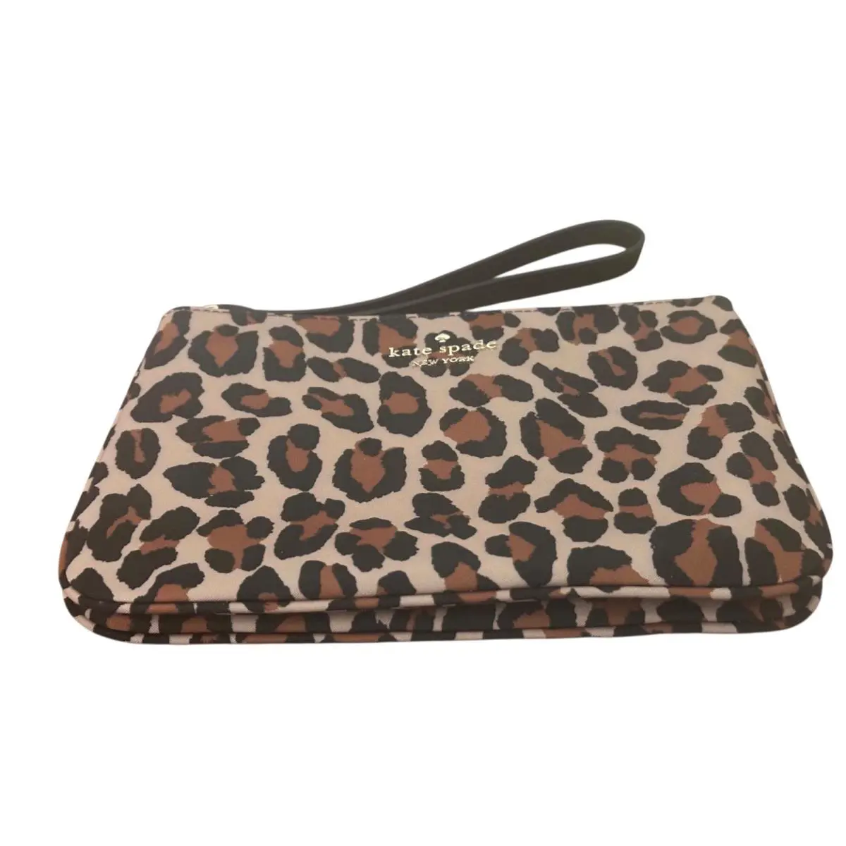 Kate Spade Chelsea Spotted Leopard Medium Wrist Pouch-brown Black-strap