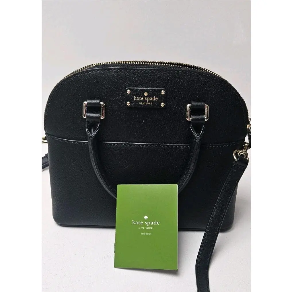 Kate Spade Mini Carli Grove Street Black Leather Satchel Crossbody Purse