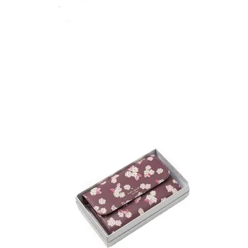 New Kate Spade New York Phone Wallet Wristlet Frosted Floral Deep Berry