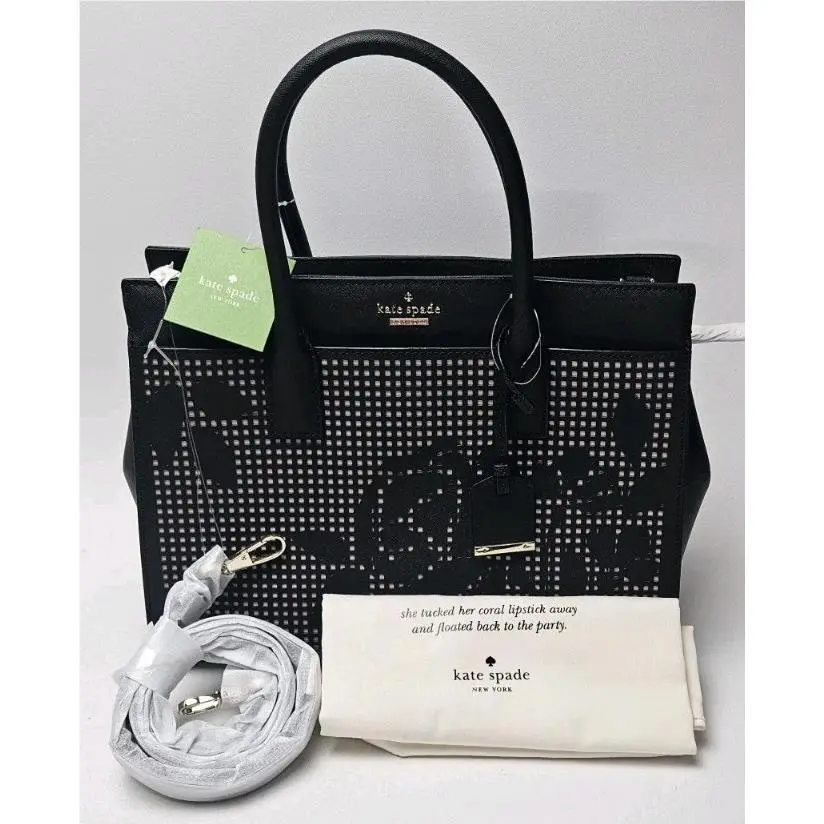 Kate Spade New York Cameron Street Perforated Candace Satchel Black