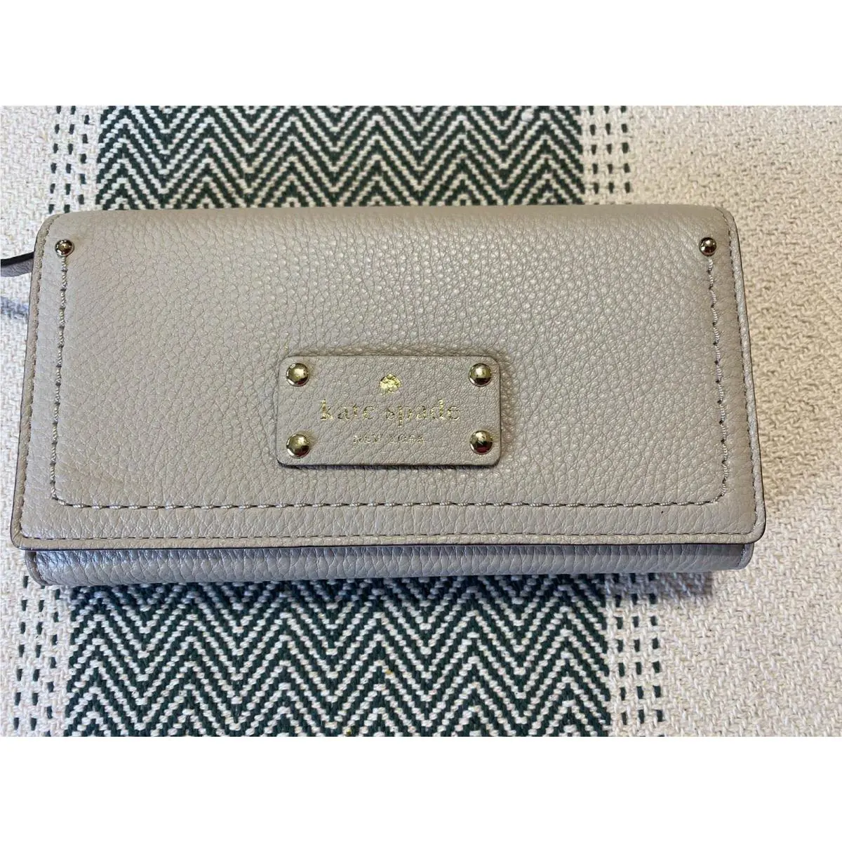 Kate Spade Seedpearl Leather Baxter Street Sandra Snap Wallet WLRU1238