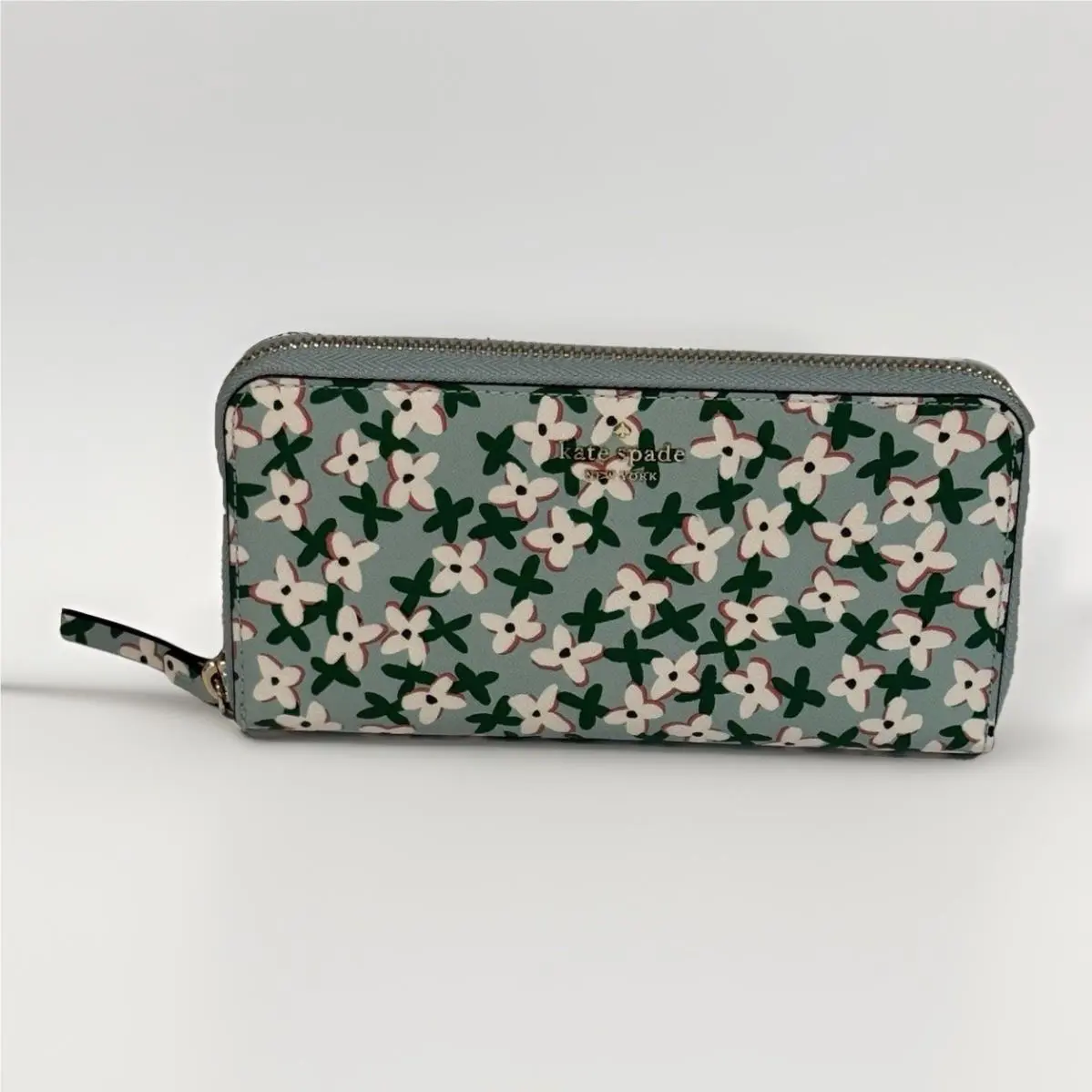 Kate Spade New York Laurel Way Neda Wallet Zip Green Multi Floral Aphrodite New