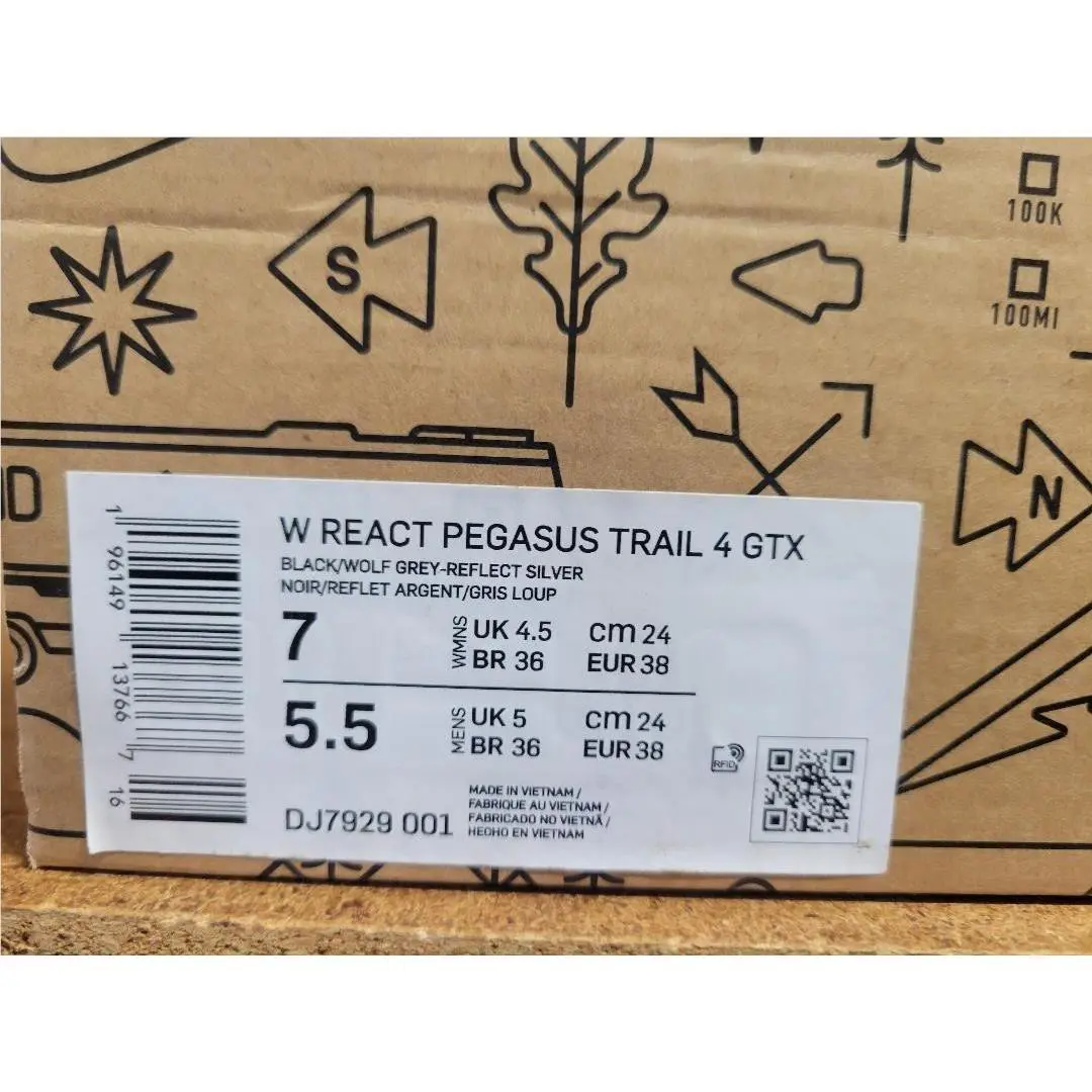 Nike shoes - Nike React Pegasus Trail 4 GTX - DJ7929-001 - Black Wolf Grey Reflect Silver, Women`s: Black Wolf Grey Reflect Silver 3
