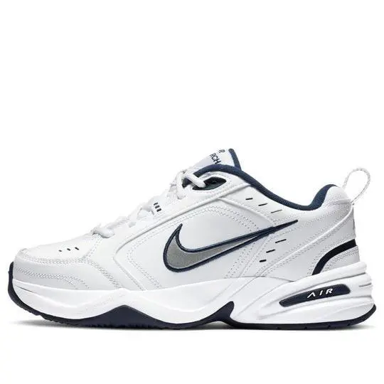 Nike Air Monarch IV Workout Running Comfort Training Sneaker Men`s 415445-102 - White/Navy/Silver