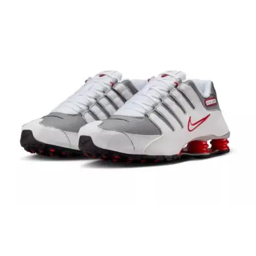 Mens Nike Shox NZ 378341-104 White/metallic Silver/sport Red Shoes - White