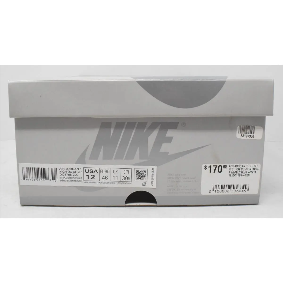 Nike shoes - Air Jordan 1 - Air - DC1788-029 - Silver (UPC: 0194499405528) 3