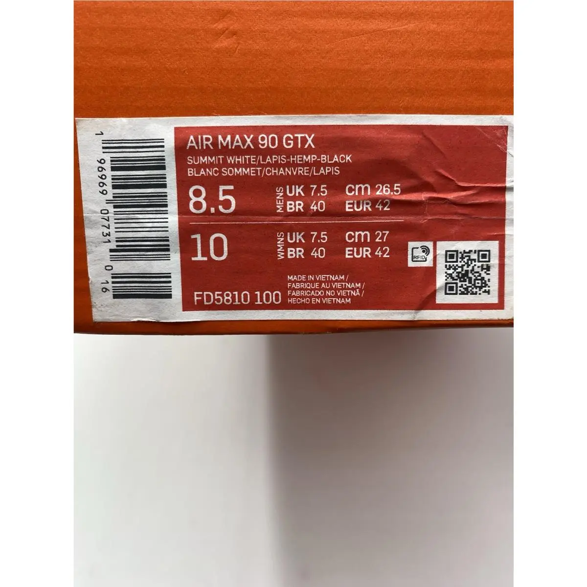 Nike shoes - Nike Air Max 90 - Air Max - FD5810 100 - Summit White/Lapis-Hemp-Black (UPC: 196969077310) 6