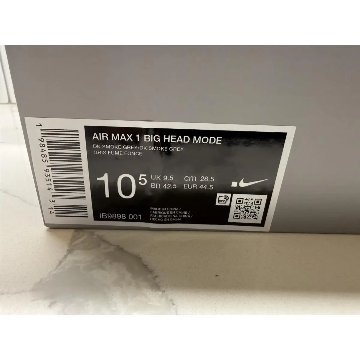 Nike shoes - Nike Air Max 1 - Air Max - IB9898-001 - Gray, Manufacturer: Dark Smoke Grey/White/Metallic Gold 0
