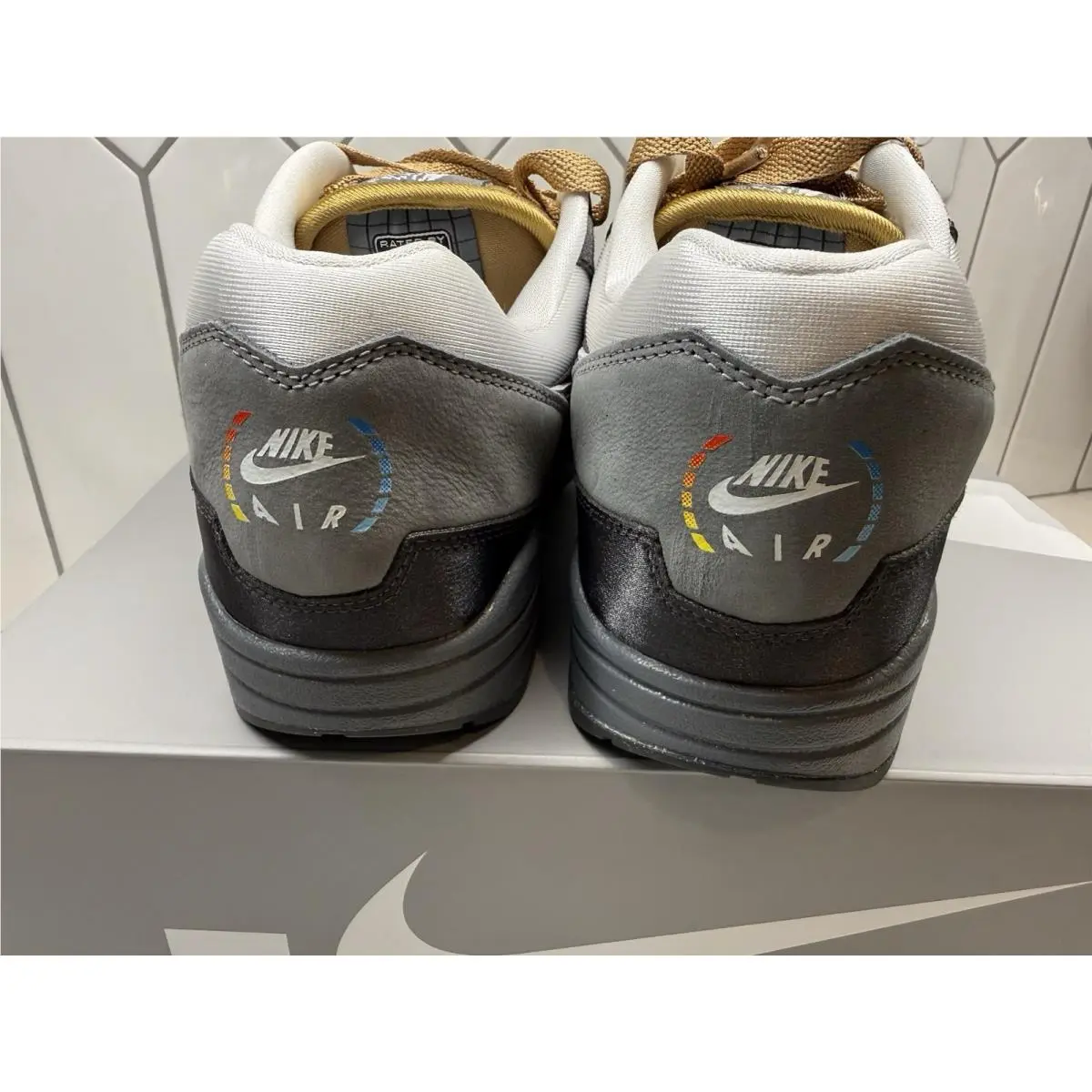 Nike shoes - Nike Air Max 1 - Air Max - IB9898-001 - Gray, Manufacturer: Dark Smoke Grey/White/Metallic Gold 5