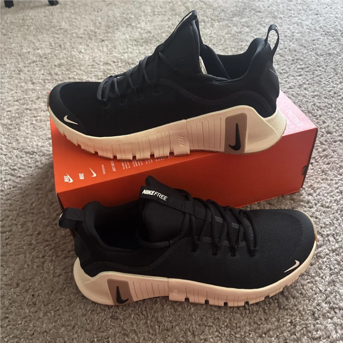 Nike Free Metcon 6 Black Coconut Milk Men`s Size 10 Training Shoes FJ7127 010 - Black