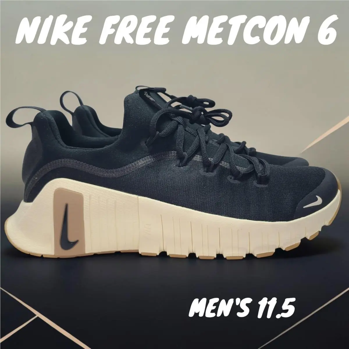 Size 10 - Nike Free Metcon 6 Black Coconut Milk Gum