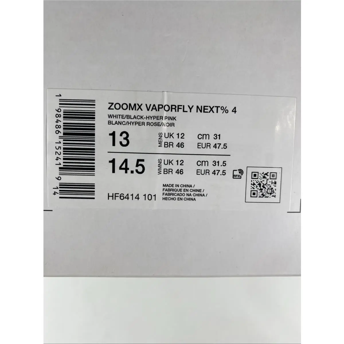 Nike shoes - Nike ZoomX - ZoomX - HF6414-101 - White/Black-Hyper Pink (UPC: 198486152419) 6