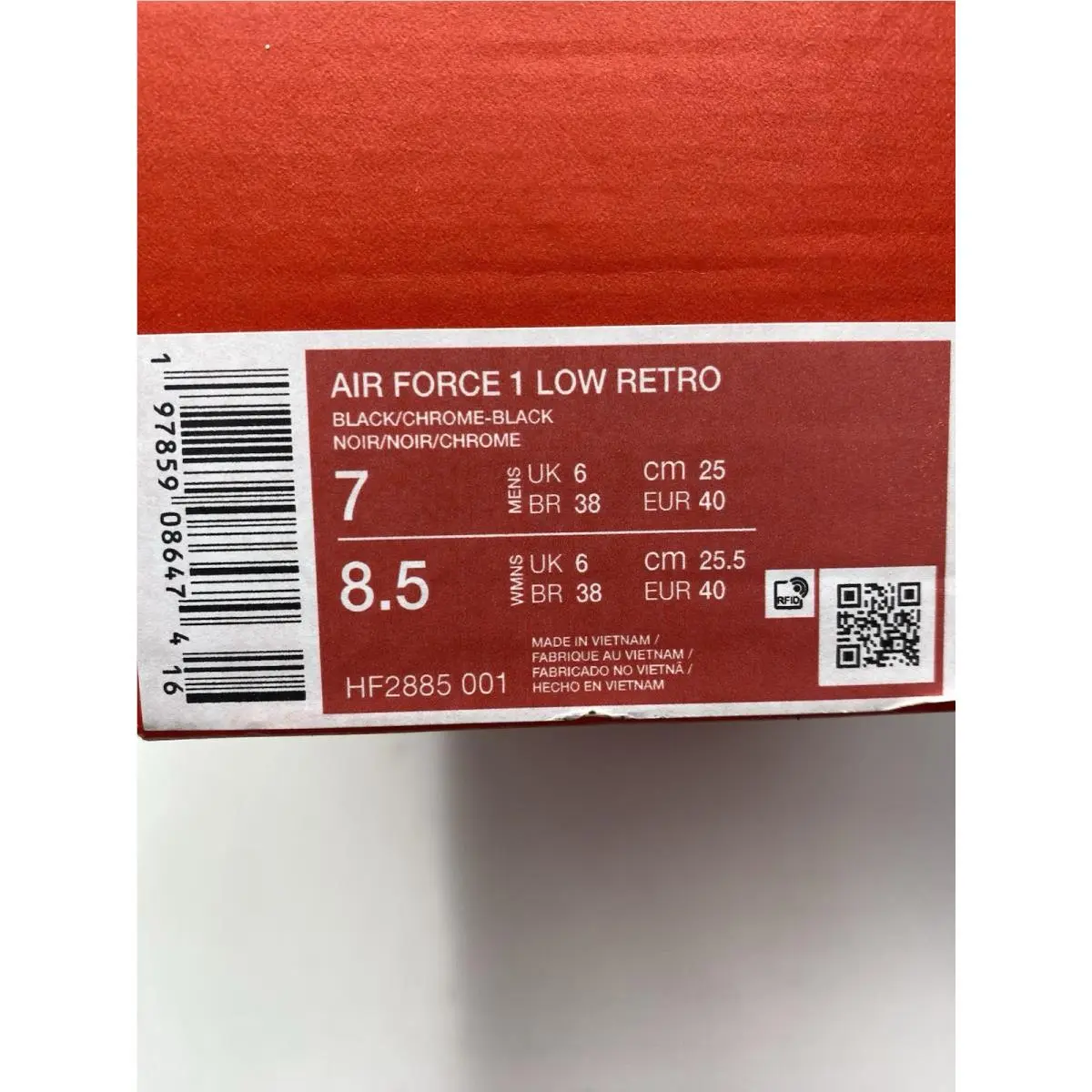Nike shoes - Nike Air Force 1 - Air Force - HF2885 001 - Black/Chrome (UPC: 197859086474) 6