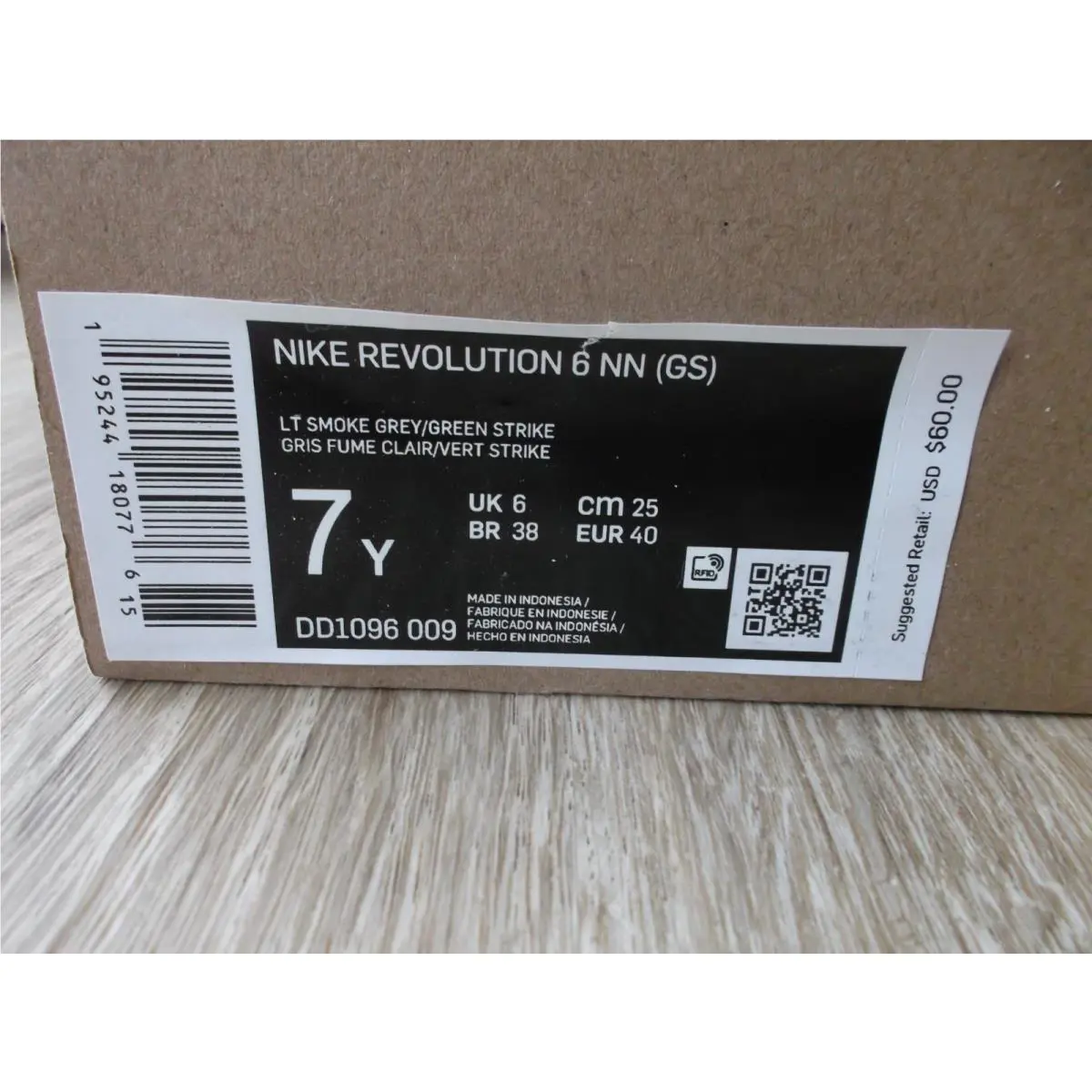 Nike shoes - Nike Revolution 6 - Revolution - DD1096009 - LT Smoke Grey/Green Strike (UPC: 195244180776) 0
