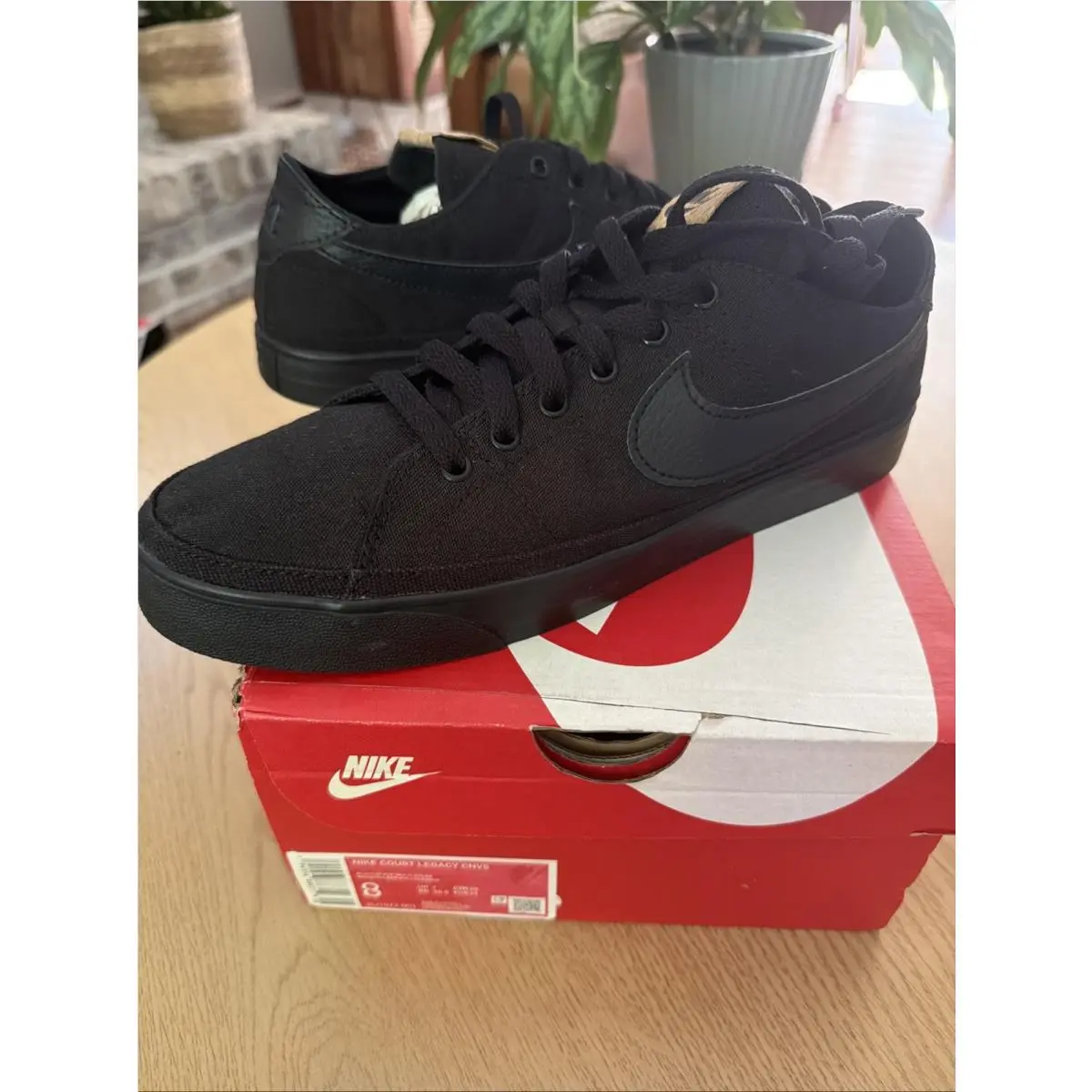 Size 8 - Nike Court Legacy Canvas Black Cork