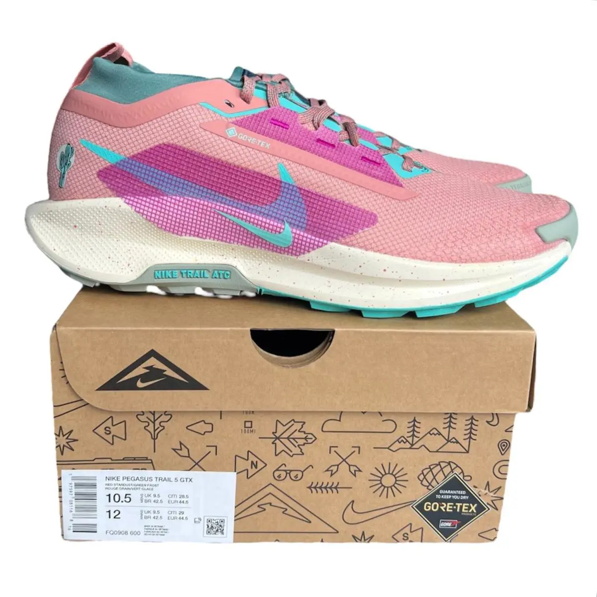 Size 10.5 Nike Pegasus Trail 5 Gore-tex Men`s Athletic Shoes FQ0908-600 Nby - Multicolor