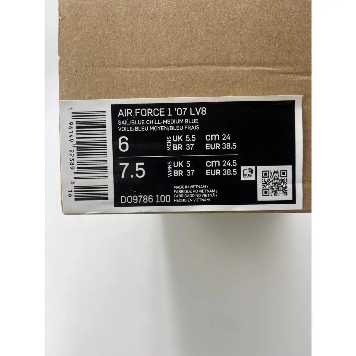 Nike shoes - Nike Air Force 1 - Air Force - DO9786 100 - Sail/Blue Chill-Medium Blue (UPC: 196149223896) 6