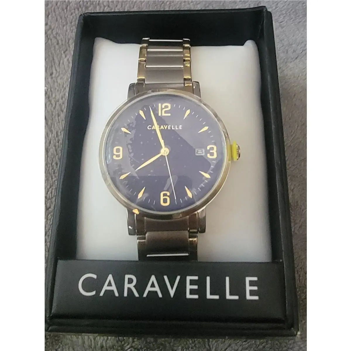 Bulova Caravelle Quartz Blue Dial Men`s Watch 45A149