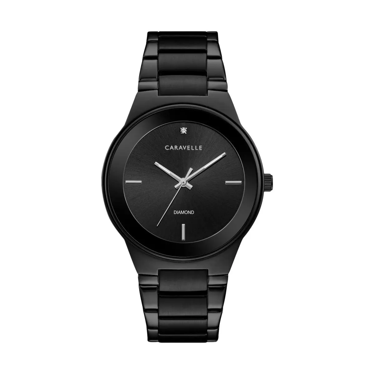 Caravelle by Bulova Men`s Modern 3-Hand Quartz Stainless Steel Watch - Black, Dial: Black, Band: Black