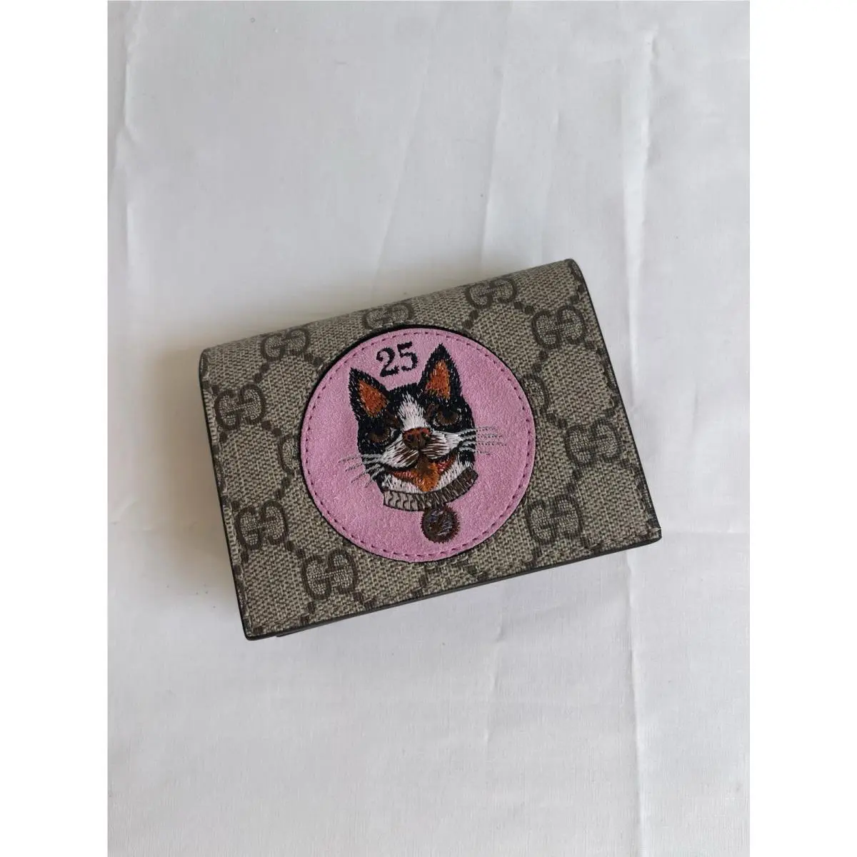 Gucci GG Supreme Card Case Wallet with Bosco Patch Made in Italy 506277
