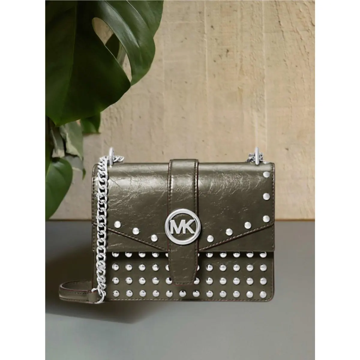 Michael Kors Small Crossbody Handbag Shoulder Bag Purse Messenger Green Satchel