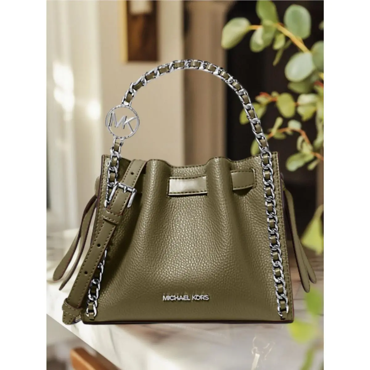 Michael Kors Mina Small Crossbody Bag Women Handbag Purse Olive Geeen Handbag MK