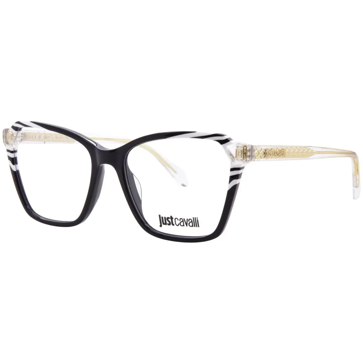 Just Cavalli VJC048 0700 Eyeglasses Women`s Black Full Rim Square Shape 54mm