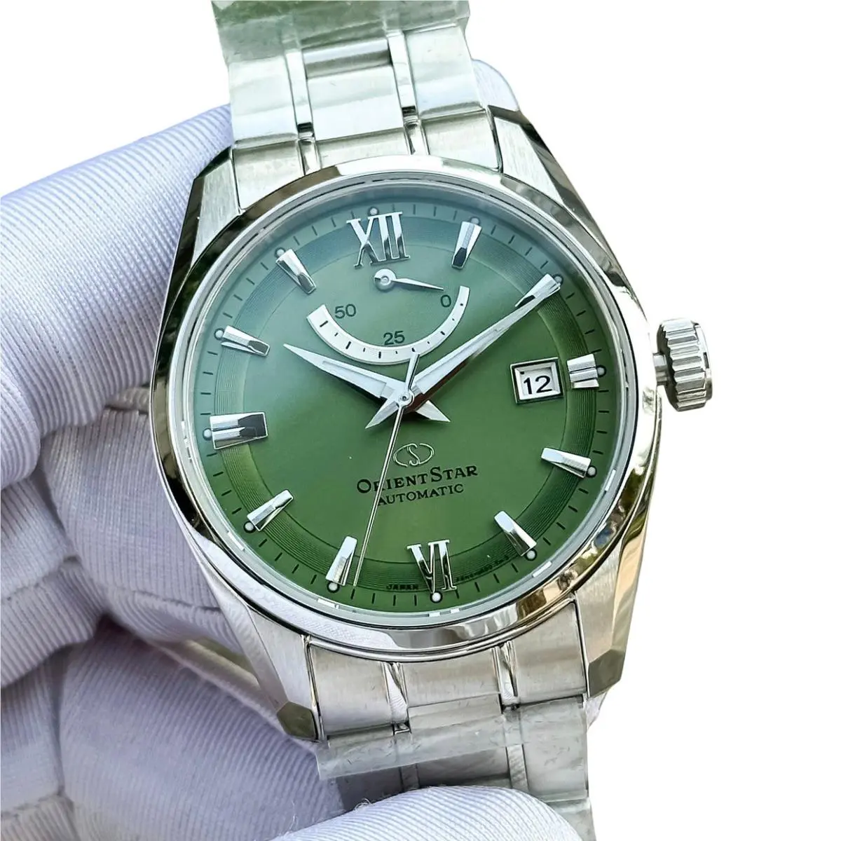 Orient Star Sapphire Crystal Automatic RK-AU0107E Green Dial Men`s Watch