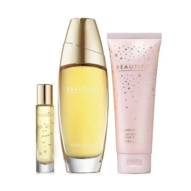 Estee Lauder Beautiful Deluxe Trio Parfum Spray Body 3-Pc Gift Set - Box Damage