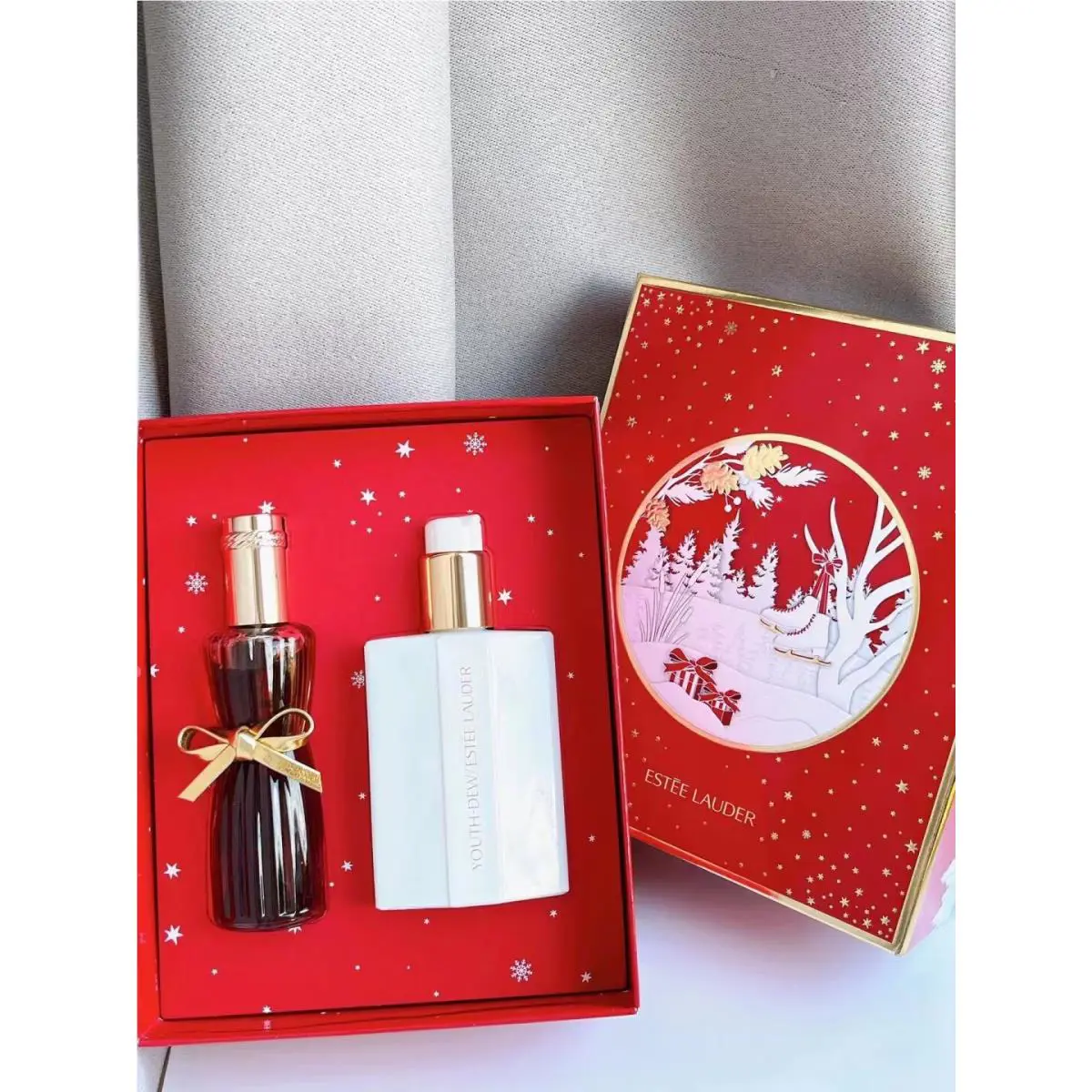 Estee Lauder Youth Dew Parfum Spray + Lotion Indulgent Duo 2 Pieces Gift Set