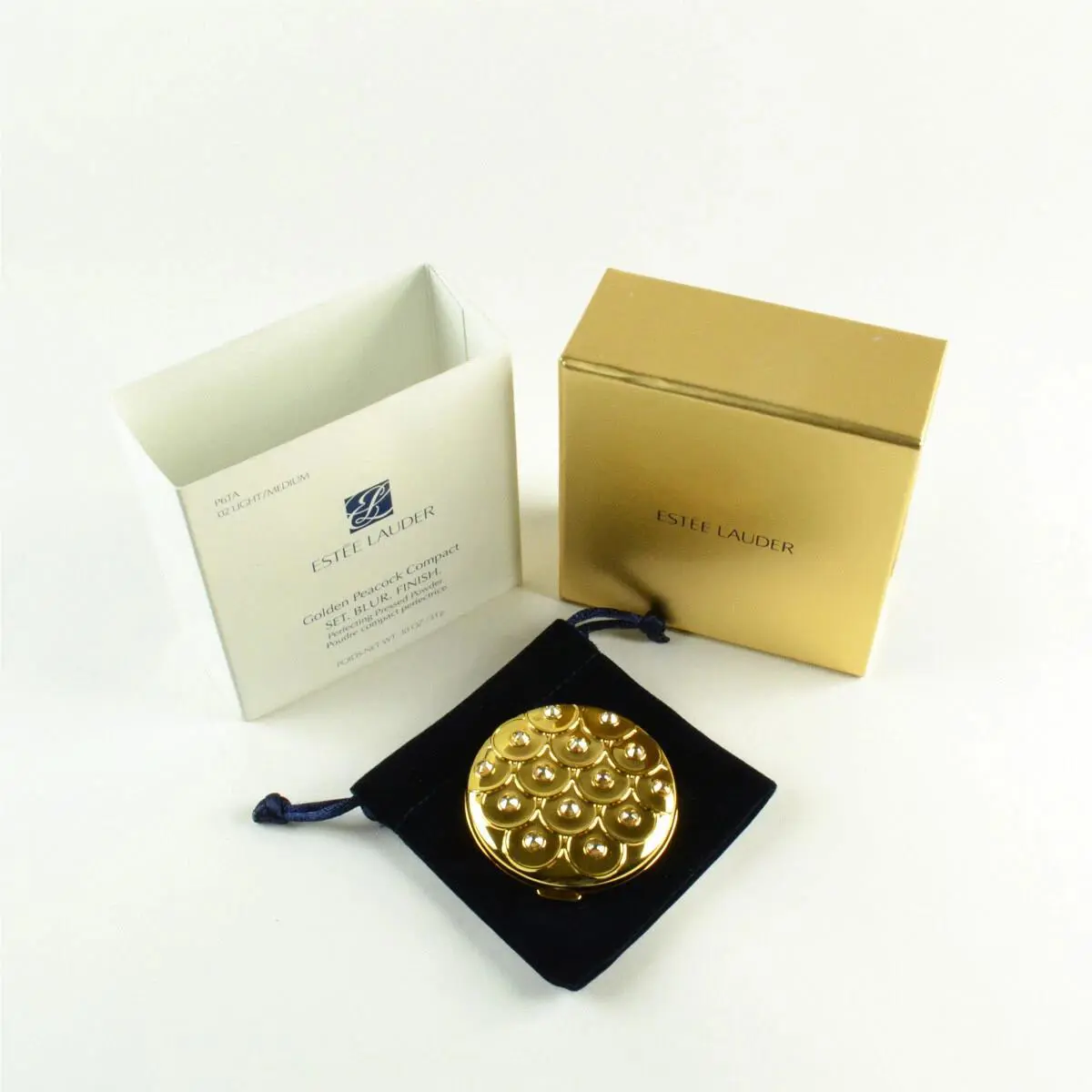 Estee Lauder Golden Peacock Perfecting Pressed Powder Compact 02 Light-medium