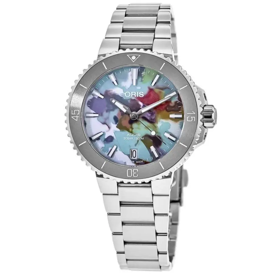 Aquis Date Upcycle Edition Unisex Watch 01 733 7770 4150-SET by Oris