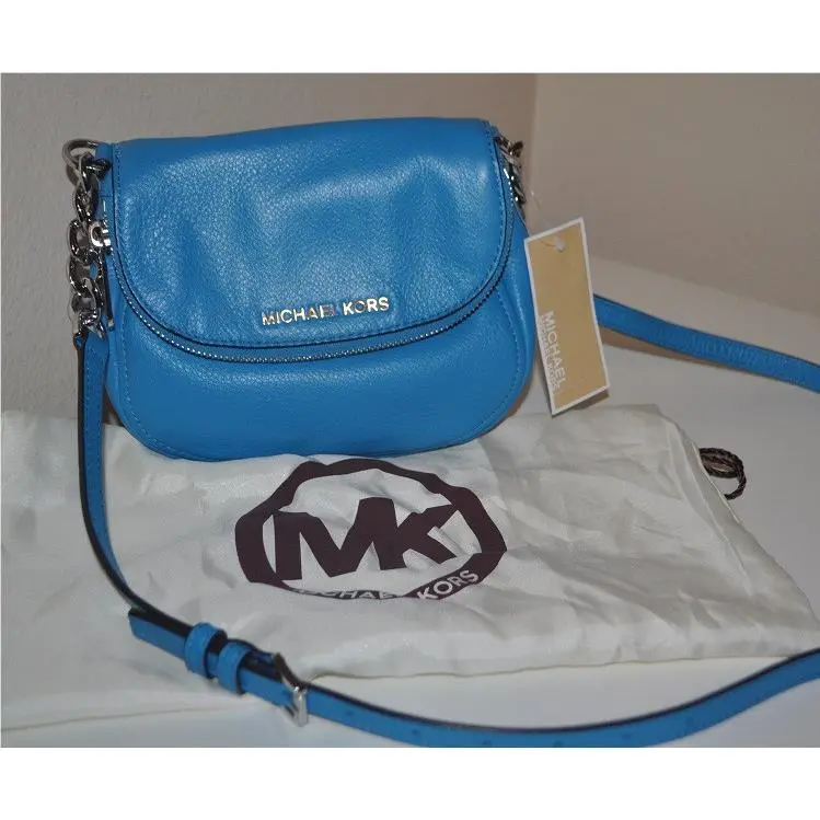 Kors Bedford Flap Crossbody Bag Blue Summer Blue Leather