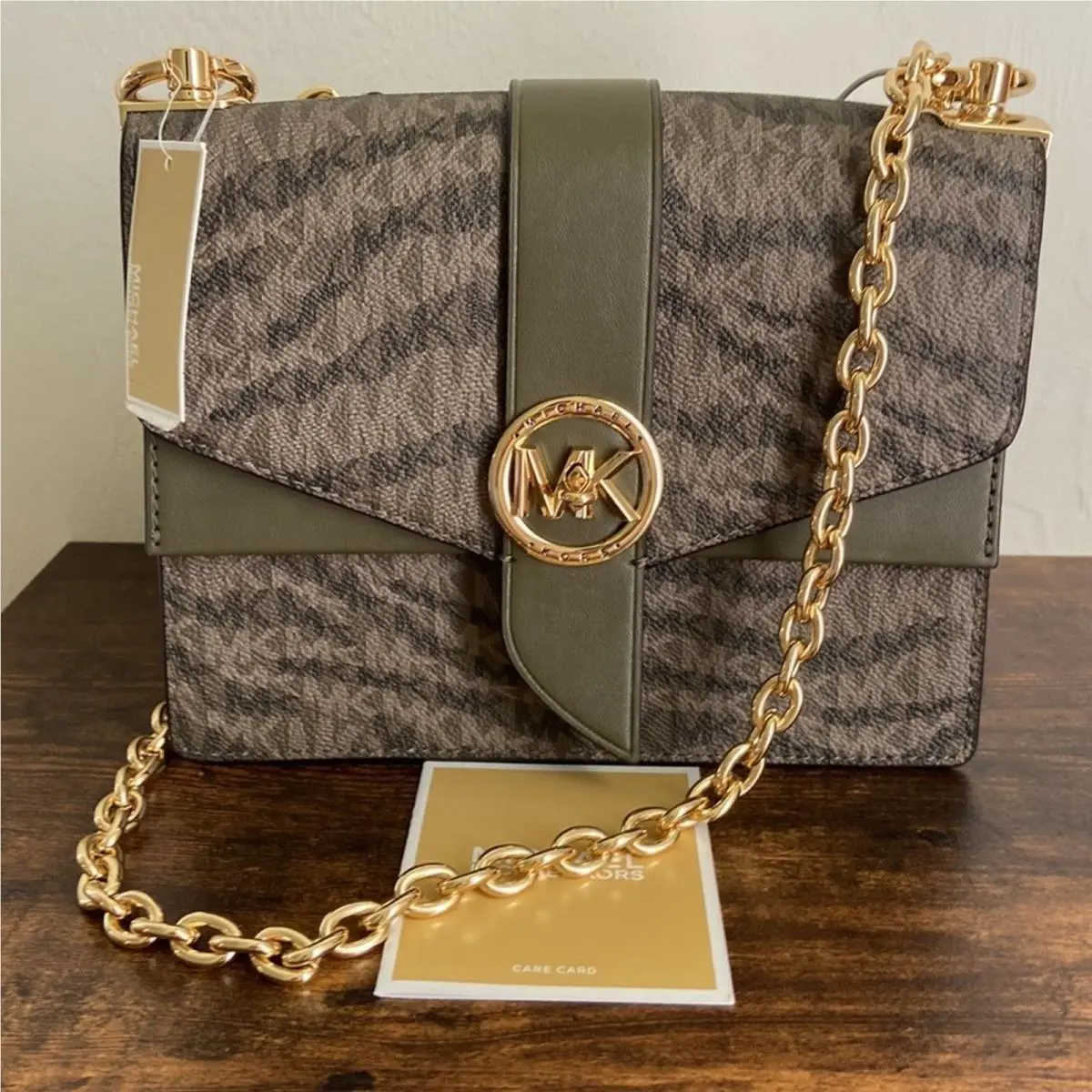 398 Michael Kors Olive Greenwich Small Crossbody Bag