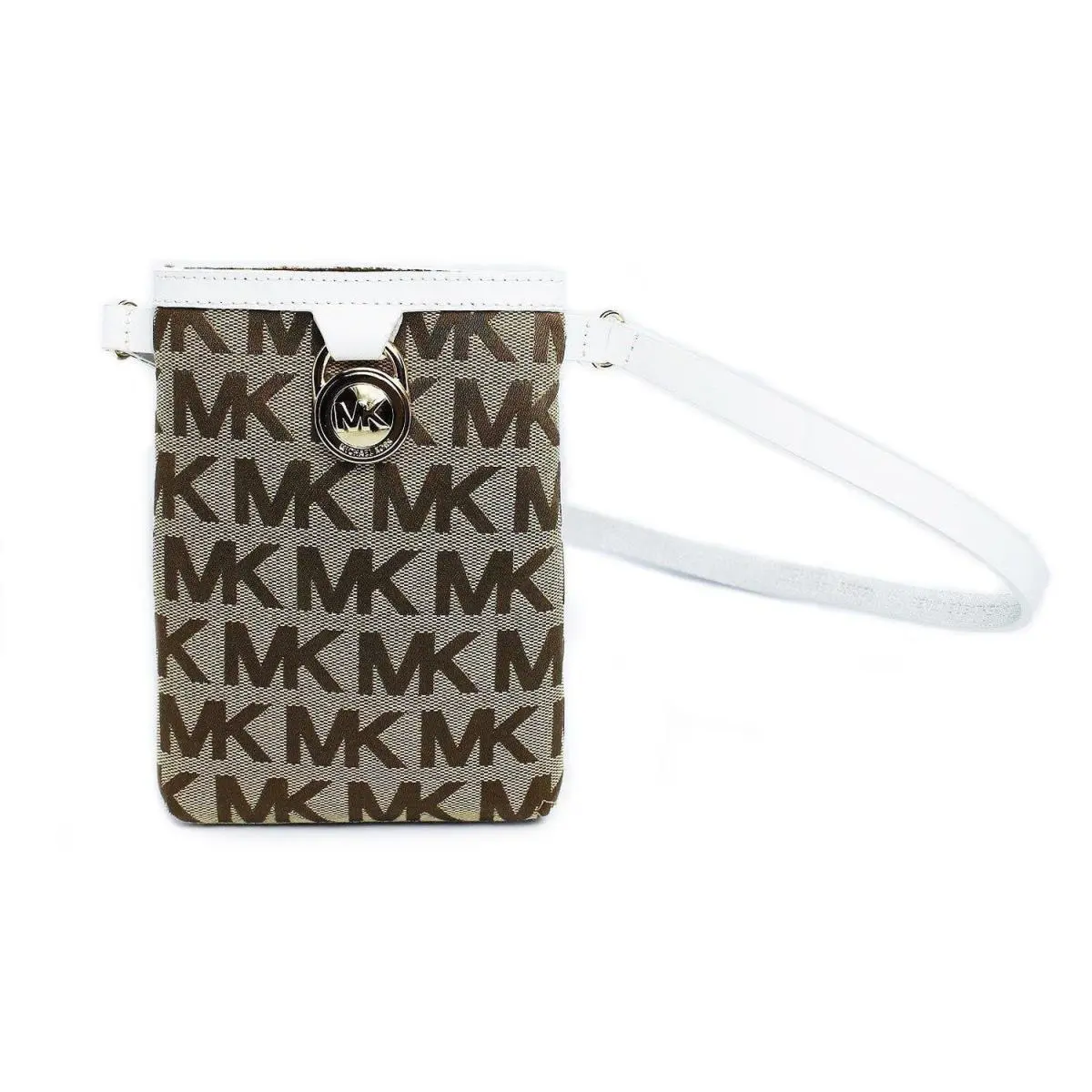 Michael Kors MK Women`s Cut Out Leather Canvas Purse Belt Fanny Pack Bag 551501
