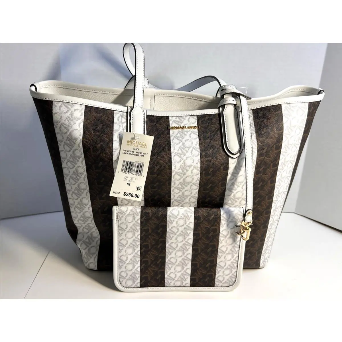 Kors Women`s Eliza Logo Large East West Reversible Tote