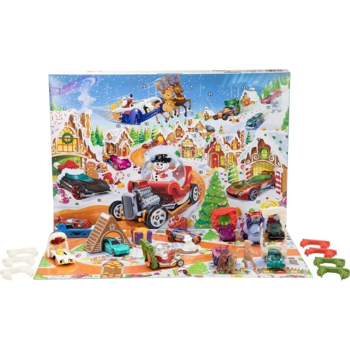 Hot Wheels Toy Cars Playset 2025 Advent Calendar with 10 Vehicles