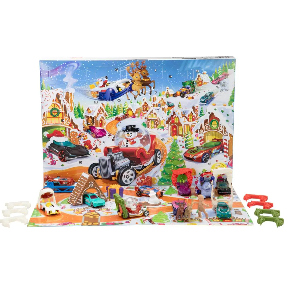 Toy Cars Playset 2025 Advent Calendar with 10 Vehicles in 1:64 Scale 10