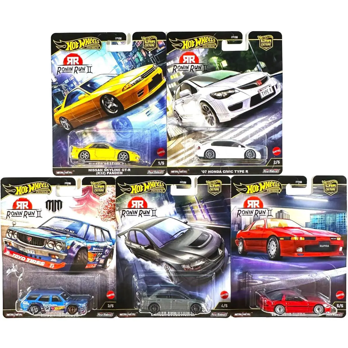 Hot Wheels 2025 Car Culture Ronin Run II - Set of 5