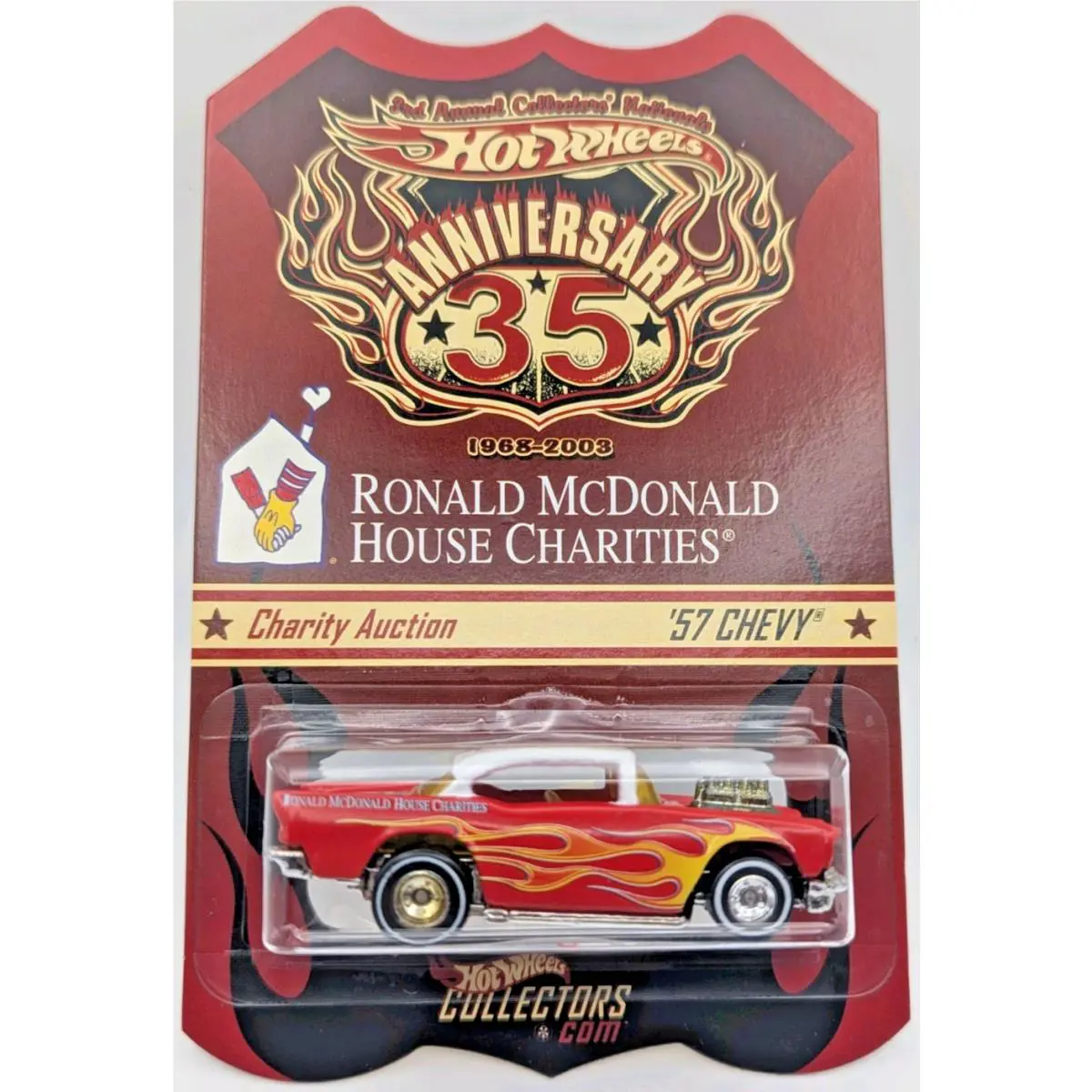Hot Wheels 2002 57 Chevy Red Rmhc 3003/4000 Charity Car Rare N55 Htf