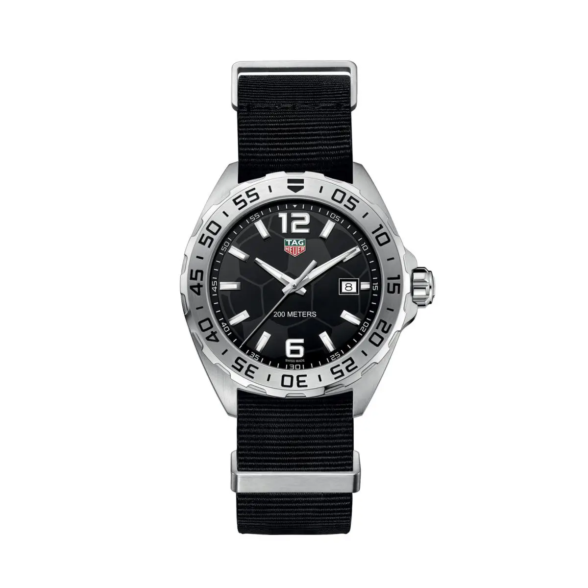 Tag Heuer Formula 1 Soccer Black Dial Fabric Strap Mens Watch - WAZ1015.FC8198