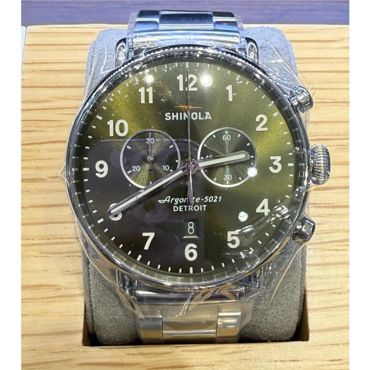 Shinola Canfield Chronograph 43mm Green Dial Stainless Steel Watch S0120307531