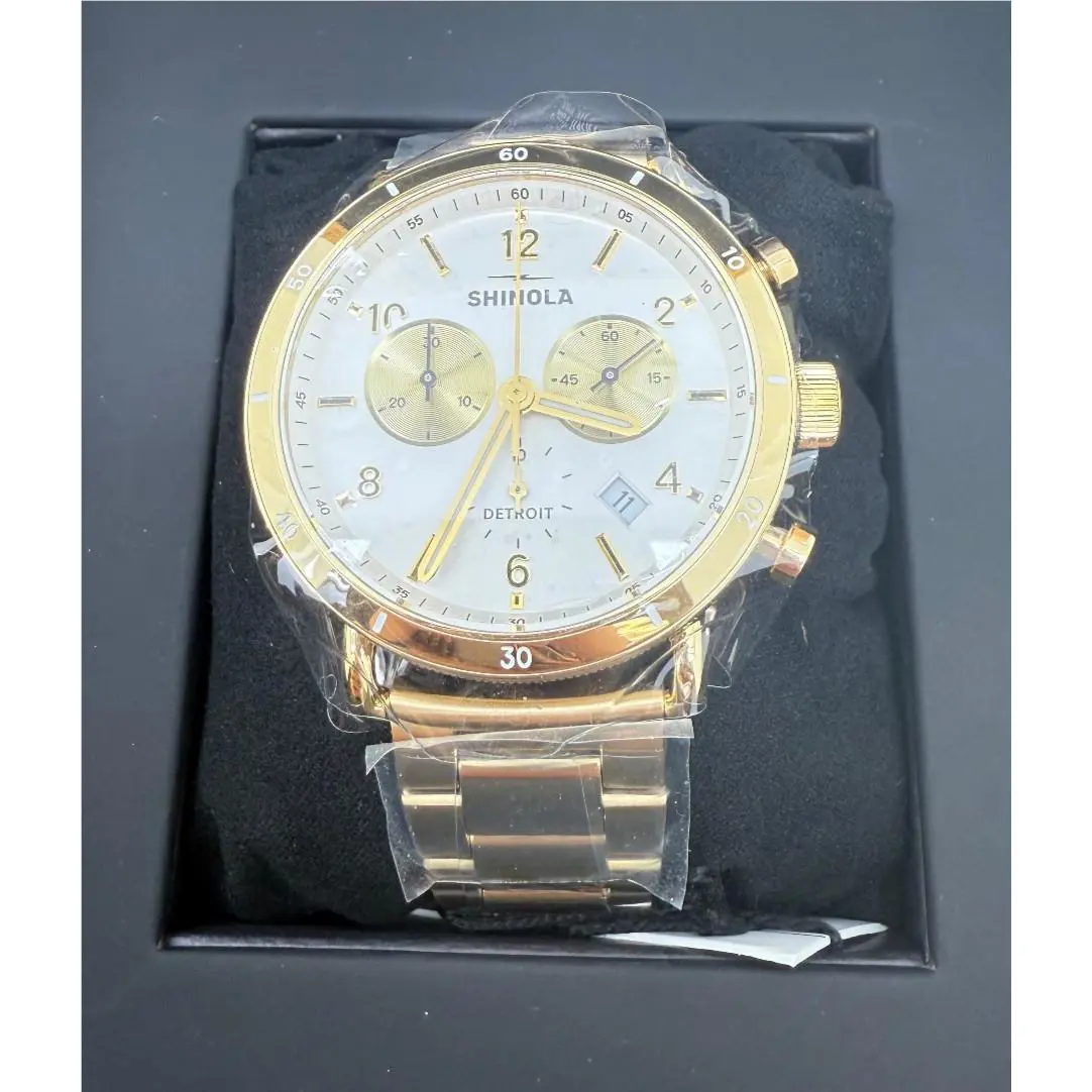 Shinola Canfield Sport Chronograph 40mm White Dial Gold Watch S0120307783